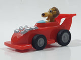 Ferrero Kinder Surprise MPG FT-3-113 Lion Driving Red Race Car 3" Long Pullback Friction Motorized Toy Car Vehicle
