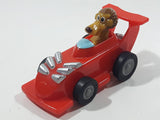 Ferrero Kinder Surprise MPG FT-3-113 Lion Driving Red Race Car 3" Long Pullback Friction Motorized Toy Car Vehicle