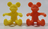 Mickey Mouse Orange and Yellow Plastic Pencil Toppers 2" Tall Toy Figures