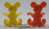 Mickey Mouse Orange and Yellow Plastic Pencil Toppers 2" Tall Toy Figures