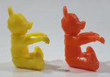 Mickey Mouse Orange and Yellow Plastic Pencil Toppers 2" Tall Toy Figures