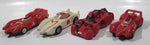 2008 McDonald's WBEL Speed Racer Movie Film White and Red Plastic Die Cast Toy Car Vehicles Lot of 4