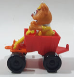 1990 Muppet Babies Fozzie Bear in a Red Train Pump Jack Rail Car Plastic Toy McDonald's Happy Meal