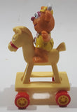 1986 HA! The Muppets Baby Fozzie Bear Character on Rocking Horse PVC Toy Figure