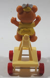 1986 HA! The Muppets Baby Fozzie Bear Character on Rocking Horse PVC Toy Figure