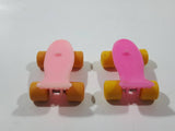 1987 McDonald's Garfield Pink and Light Pink 2 1/4" Long Skateboards