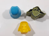 2013 LFL Star wars Yoda, Yellow Darth Vader and Blue Darth Vader Small Plastic Containers - Yellow Darth Missing Back