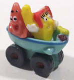 2006 SpongeBob SquarePants with Patrick in a Boat with Wheels Miniature 1 1/8" Tall Toy Figure