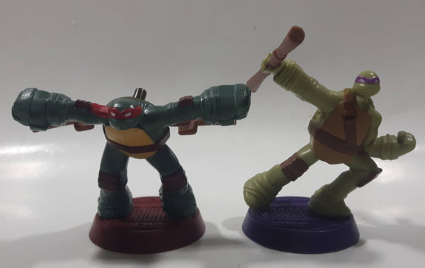 2012 McDonald's Viacom TMNT Teenage Mutant Ninja Turtles Donatello and Raphael 3" Tall Toy Figures Set of 2