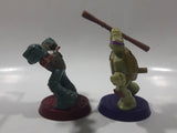 2012 McDonald's Viacom TMNT Teenage Mutant Ninja Turtles Donatello and Raphael 3" Tall Toy Figures Set of 2