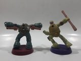 2012 McDonald's Viacom TMNT Teenage Mutant Ninja Turtles Donatello and Raphael 3" Tall Toy Figures Set of 2