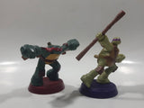 2012 McDonald's Viacom TMNT Teenage Mutant Ninja Turtles Donatello and Raphael 3" Tall Toy Figures Set of 2