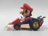2005 Tomy Nintendo Mario Kart Mario Driving Go Kart Plastic Pullback Toy Car Vehicle - Missing a wheel