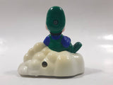 1989 McDonald's Nintendo Super Mario Bros. 3 Luigi Holding Star on a Cloud Plastic 2 1/4" Long Pullback Toy Character Car Vehicle