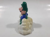 1989 McDonald's Nintendo Super Mario Bros. 3 Luigi Holding Star on a Cloud Plastic 2 1/4" Long Pullback Toy Character Car Vehicle