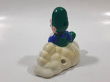 1989 McDonald's Nintendo Super Mario Bros. 3 Luigi Holding Star on a Cloud Plastic 2 1/4" Long Pullback Toy Character Car Vehicle