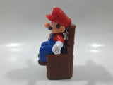 2017 McDonald's Nintendo Super Mario Waving Mario Sitting in Block Chair Plastic Toy