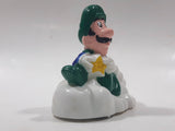 1989 McDonald's Nintendo Super Mario Bros. 3 Luigi Holding Star on a Cloud Plastic 2 1/4" Long Pullback Toy Character Car Vehicle