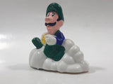 1989 McDonald's Nintendo Super Mario Bros. 3 Luigi Holding Star on a Cloud Plastic 2 1/4" Long Pullback Toy Character Car Vehicle