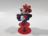 1989 Nintendo Super Mario Jumping Mario Pop Up 3 1/4" Tall Toy Figure Works