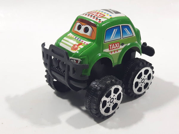 Unknown Brand Taxi Monster Truck with Eyes Green Plastic Toy Car Vehicle