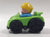 Little People Blonde Boy Male Blue Clothes Green Plastic Toy Sports Car Vehicle Made in Mexico