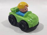 Little People Blonde Boy Male Blue Clothes Green Plastic Toy Sports Car Vehicle Made in Mexico
