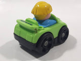 Little People Blonde Boy Male Blue Clothes Green Plastic Toy Sports Car Vehicle Made in Mexico