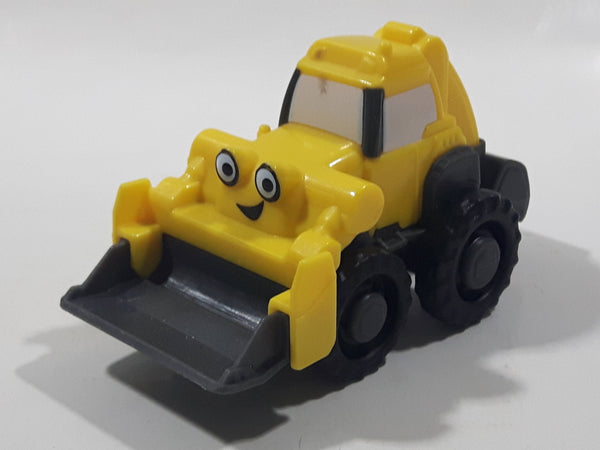 2015 Mattel Hit Bob The Builder Back Hoe Yellow Plastic Die Cast Toy Car Vehicle