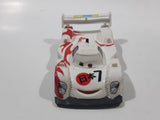 Disney Pixar Cars #7 World Grand Prix Shu Todoroki White Plastic Die Cast Toy Car Vehicle