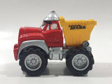 2000 Maisto Hasbro Tonka Lil Chuck & Friends Dump Truck Red and Yellow Die Cast Toy Car Vehicle