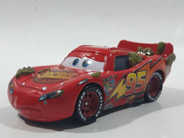 Mattel Disney Pixar Cars Lightning McQueen #95 Mud Patches Red Plastic Die Cast Toy Car Vehicle M2950