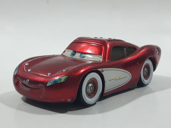 Disney Pixar Cars Lightning McQueen Metallic Red and White Die Cast Toy Car Vehicle