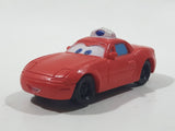 Disney Pixar Cars Taxi Cab Red PVC Hard Rubber Toy Car Vehicle