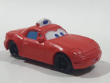 Disney Pixar Cars Taxi Cab Red PVC Hard Rubber Toy Car Vehicle