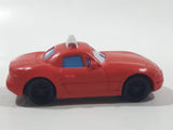 Disney Pixar Cars Taxi Cab Red PVC Hard Rubber Toy Car Vehicle