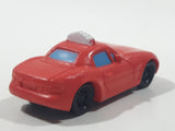 Disney Pixar Cars Taxi Cab Red PVC Hard Rubber Toy Car Vehicle
