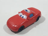 Disney Pixar Cars Taxi Cab Red PVC Hard Rubber Toy Car Vehicle