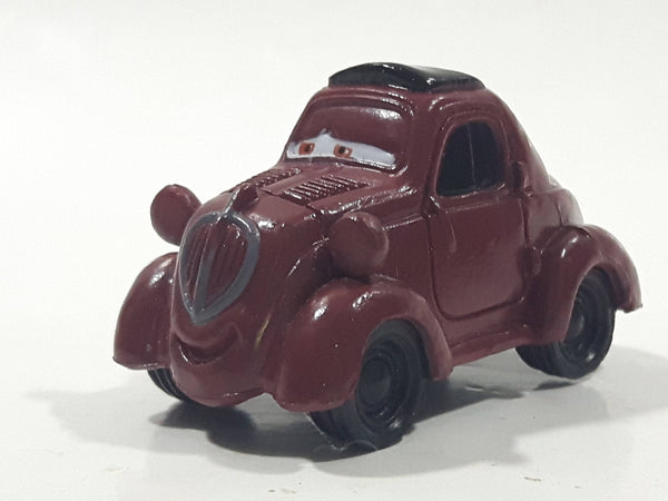 Disney Pixar Maroon Dark Red Brown Miniature PVC Hard Rubber Toy Car Vehicle