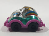 1997 Kinder Surprise Pink Rainbow Girl Chrome and Pink Plastic Miniature Toy Car Vehicle K97 N32