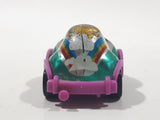 1997 Kinder Surprise Pink Rainbow Girl Chrome and Pink Plastic Miniature Toy Car Vehicle K97 N32