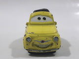 Disney Pixar Cars Fiat 500 Yellow Die Cast Toy Car Vehicle