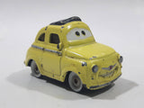 Disney Pixar Cars Fiat 500 Yellow Die Cast Toy Car Vehicle