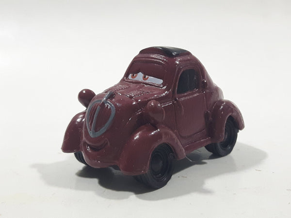 Disney Pixar Maroon Dark Red Brown Miniature PVC Hard Rubber Toy Car Vehicle