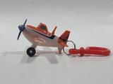 Disney Pixar Planes Propeller Dusty Glider Airplane Orange and White Plastic Toy Aircraft Vehicle Clip On