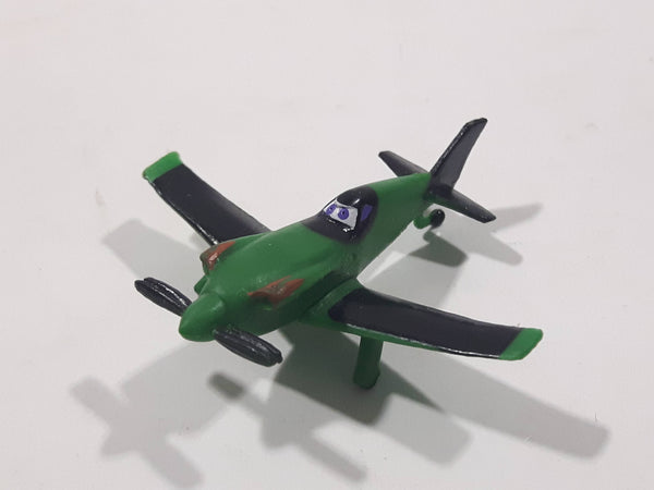 Disney Pixar Planes Ripslinger Propeller Airplane Green and Black PVC Hard Rubber Toy Aircraft Vehicle