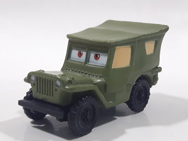 Disney Pixar Jeep Army Green PVC Hard Rubber Die Cast Toy Car Vehicle