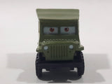 Disney Pixar Jeep Army Green PVC Hard Rubber Die Cast Toy Car Vehicle