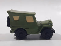Disney Pixar Jeep Army Green PVC Hard Rubber Die Cast Toy Car Vehicle