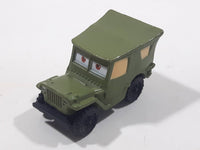 Disney Pixar Jeep Army Green PVC Hard Rubber Die Cast Toy Car Vehicle